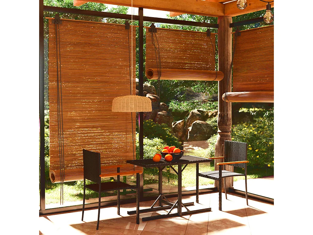 Juego de comedor para jardín 3 piezas negro