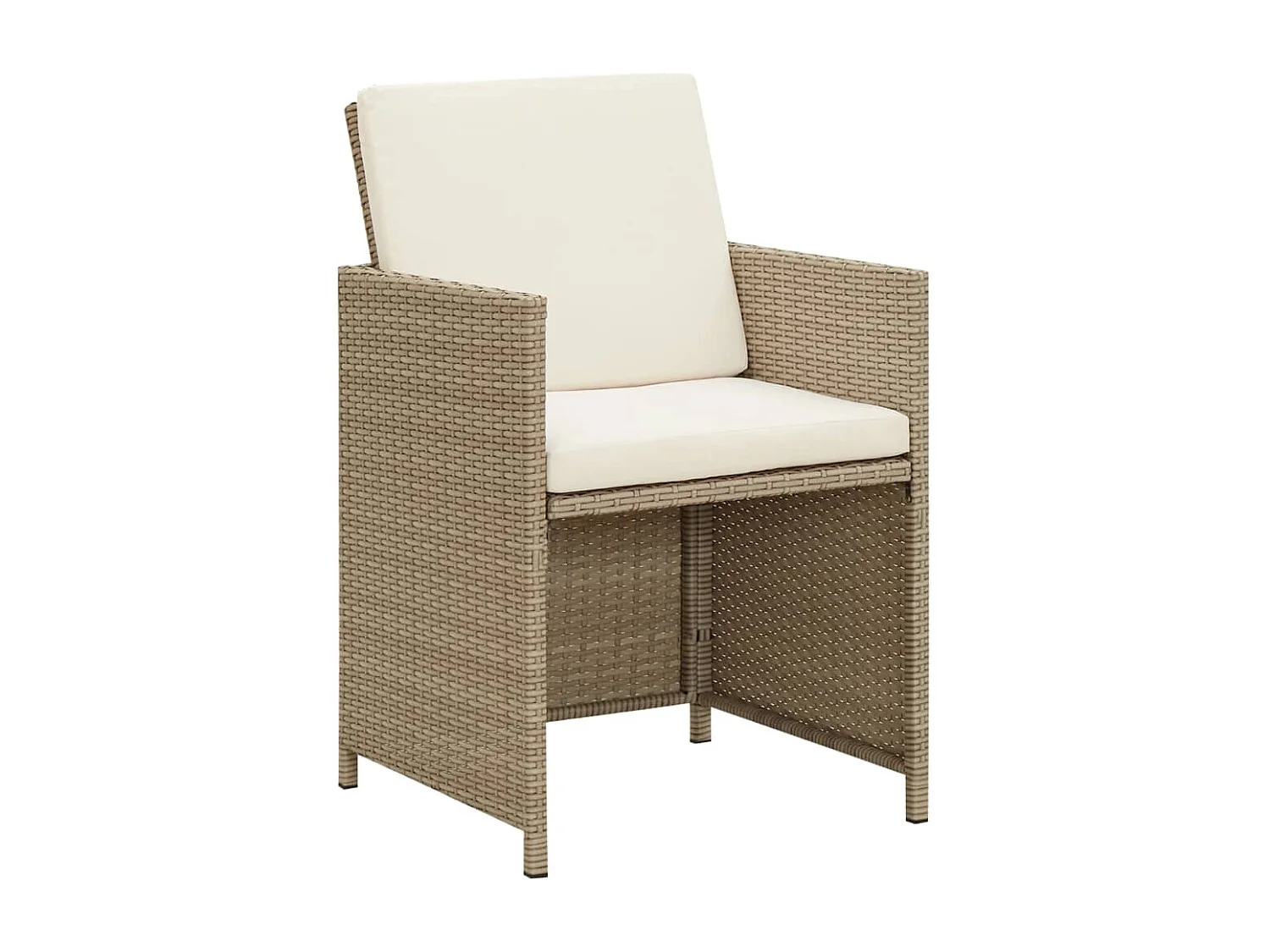 Ensemble à manger de jardin 3 pcs avec coussins Beige