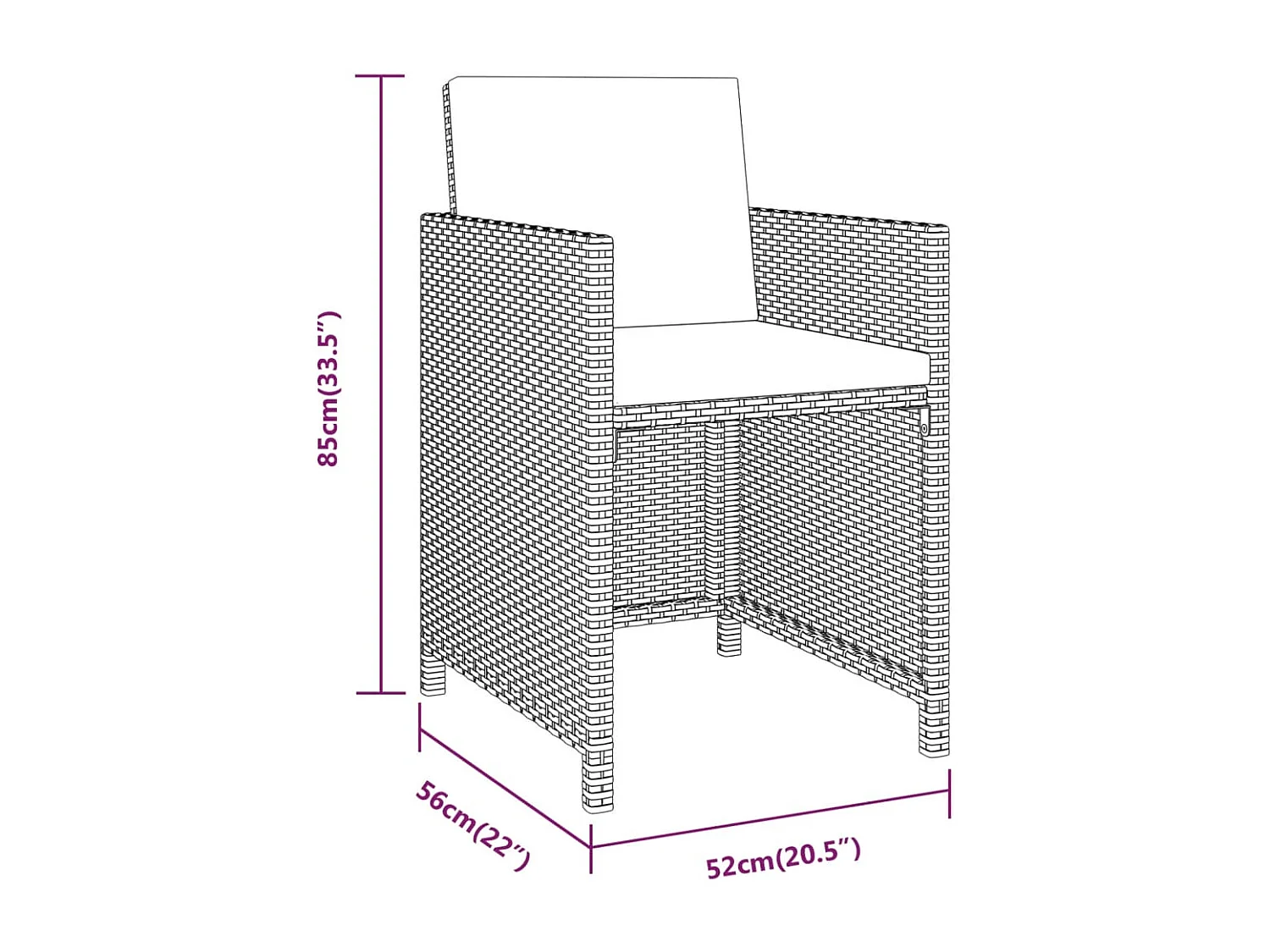 Ensemble à manger de jardin 3 pcs avec coussins Beige