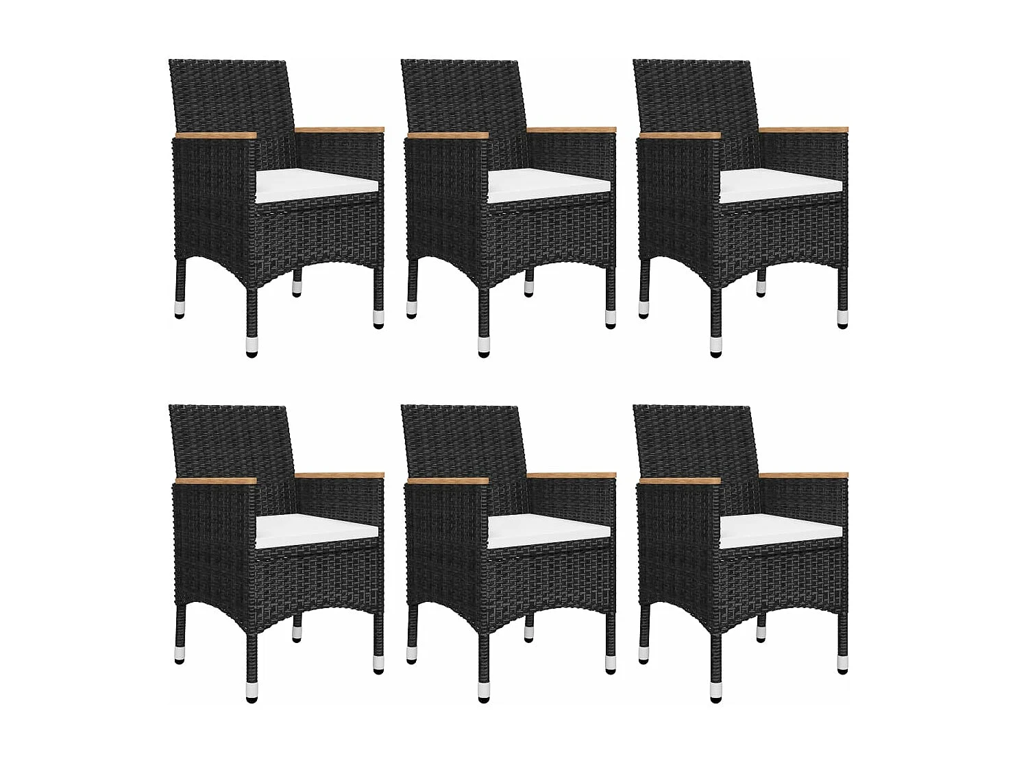 Ensemble à manger de jardin 7 pcs Noir