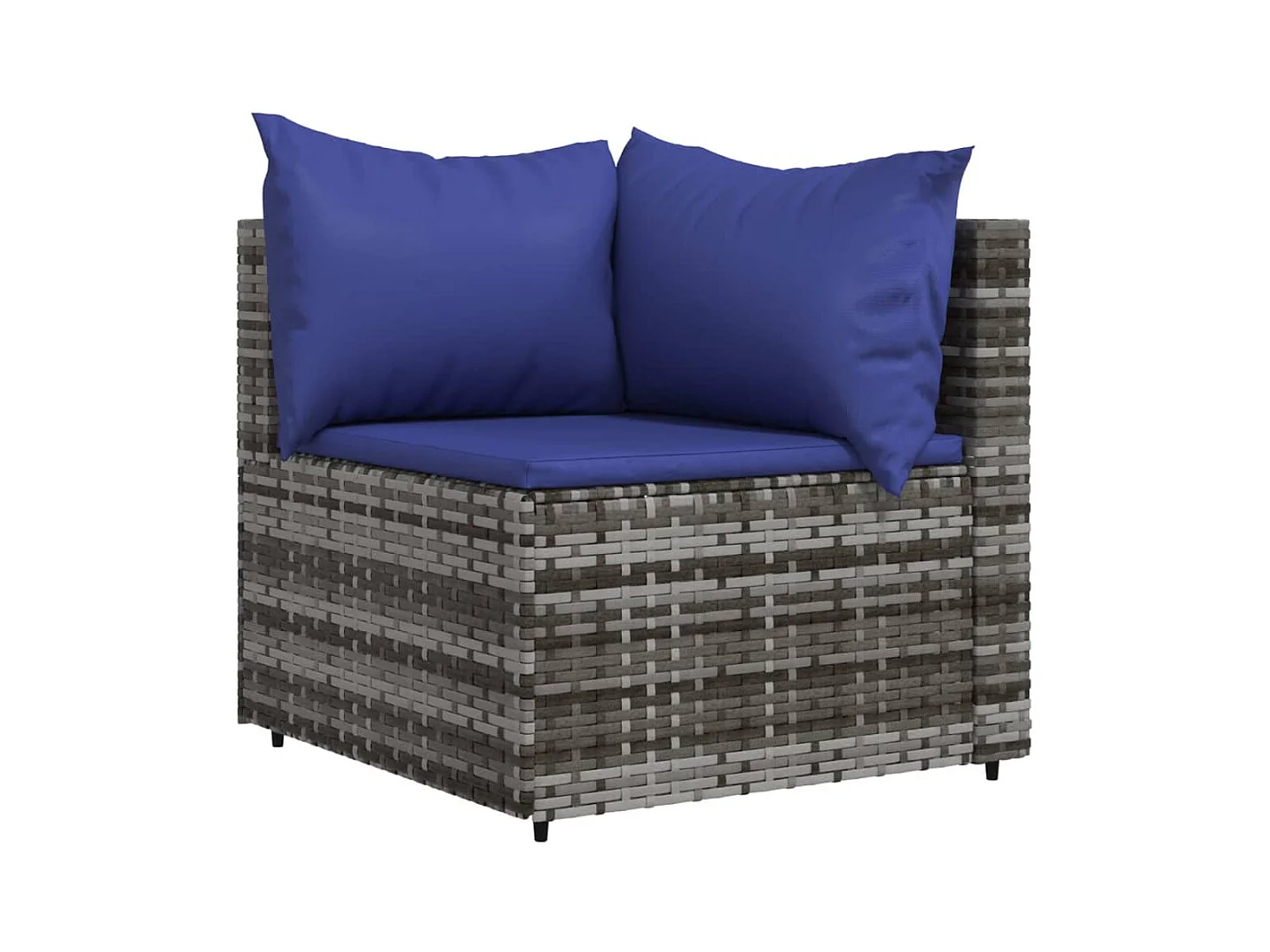 3-delige Loungeset met kussens poly rattan grijs