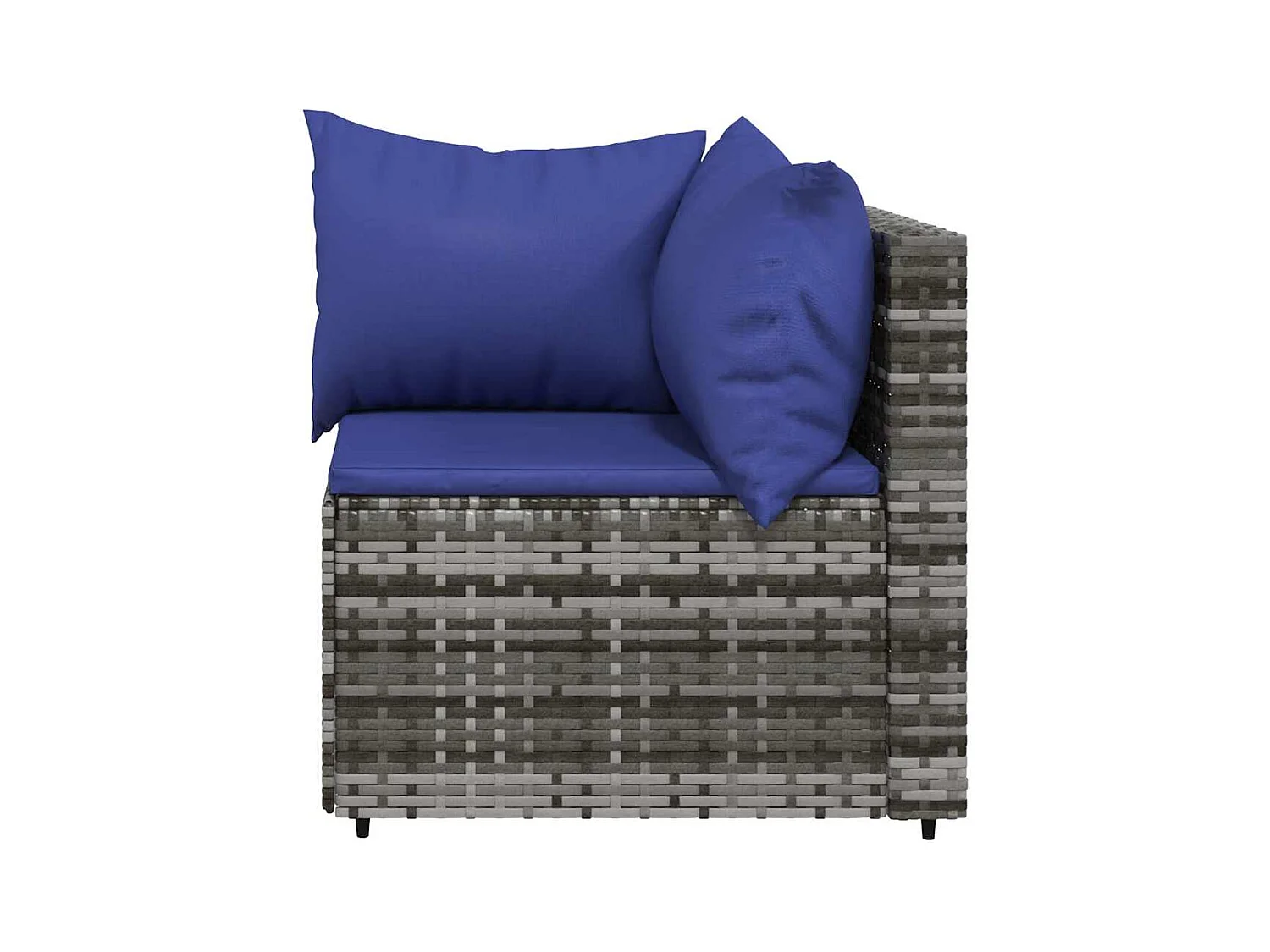 3-delige Loungeset met kussens poly rattan grijs