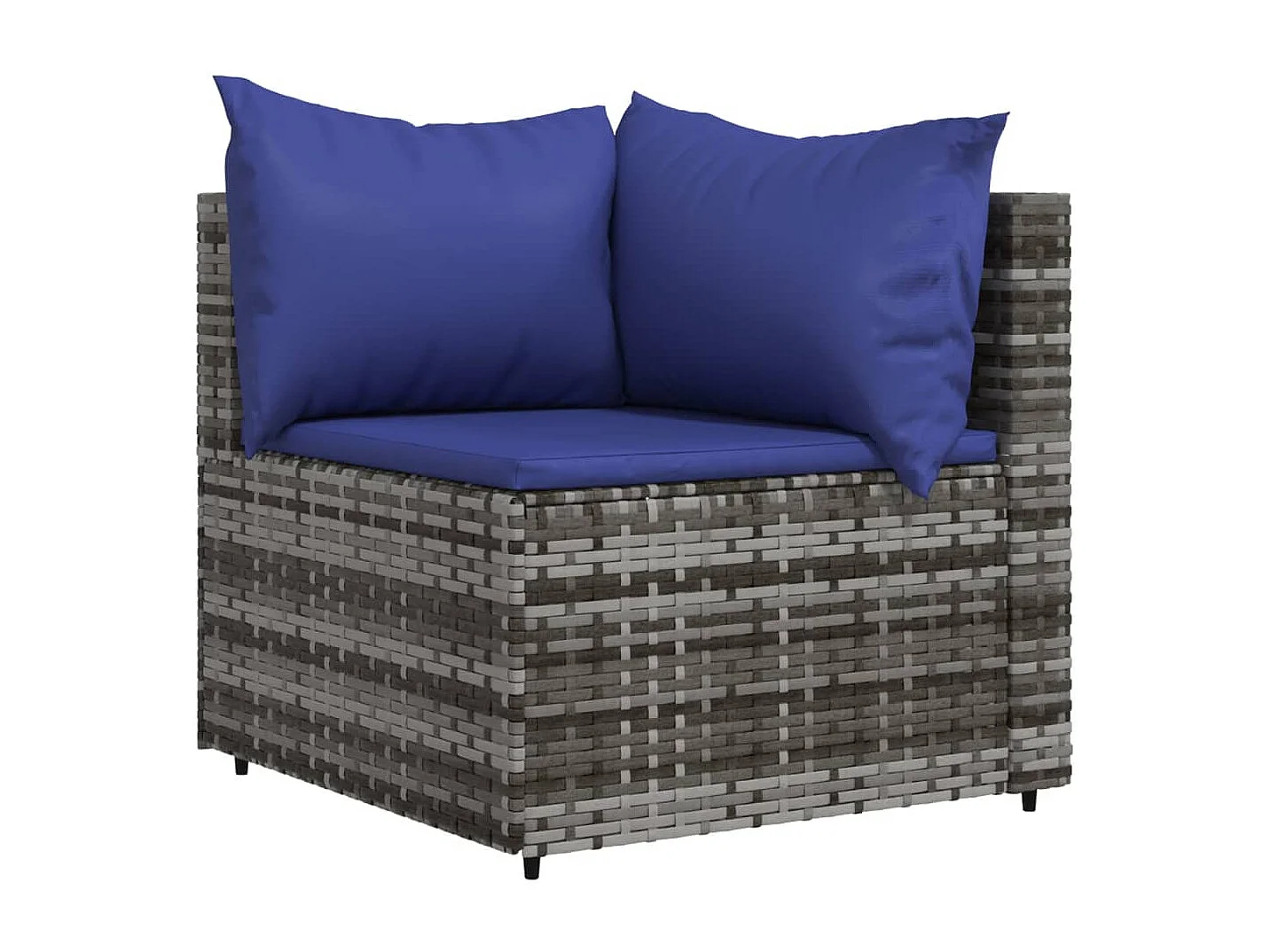 3-delige Loungeset met kussens poly rattan grijs