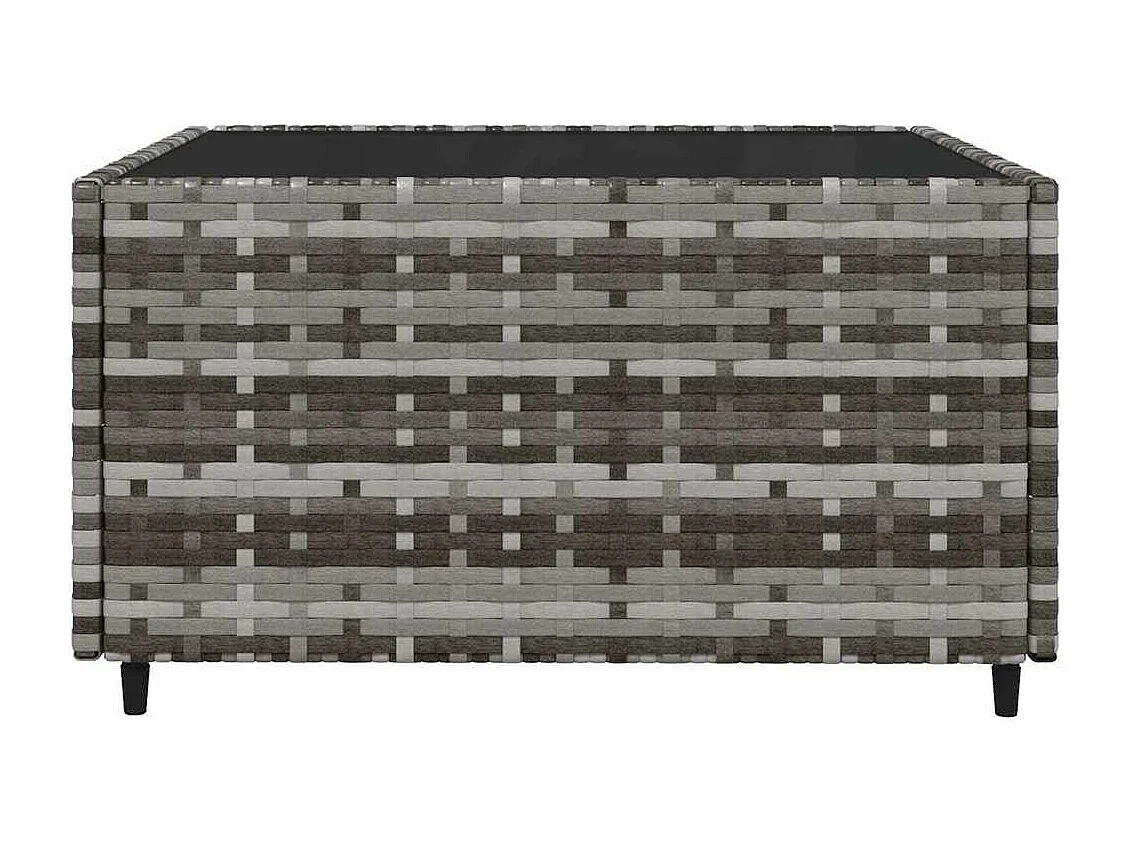 3-delige Loungeset met kussens poly rattan grijs