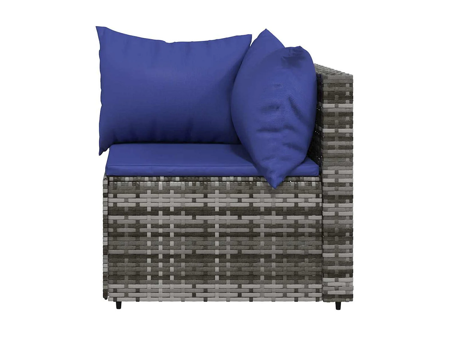 3-delige Loungeset met kussens poly rattan grijs