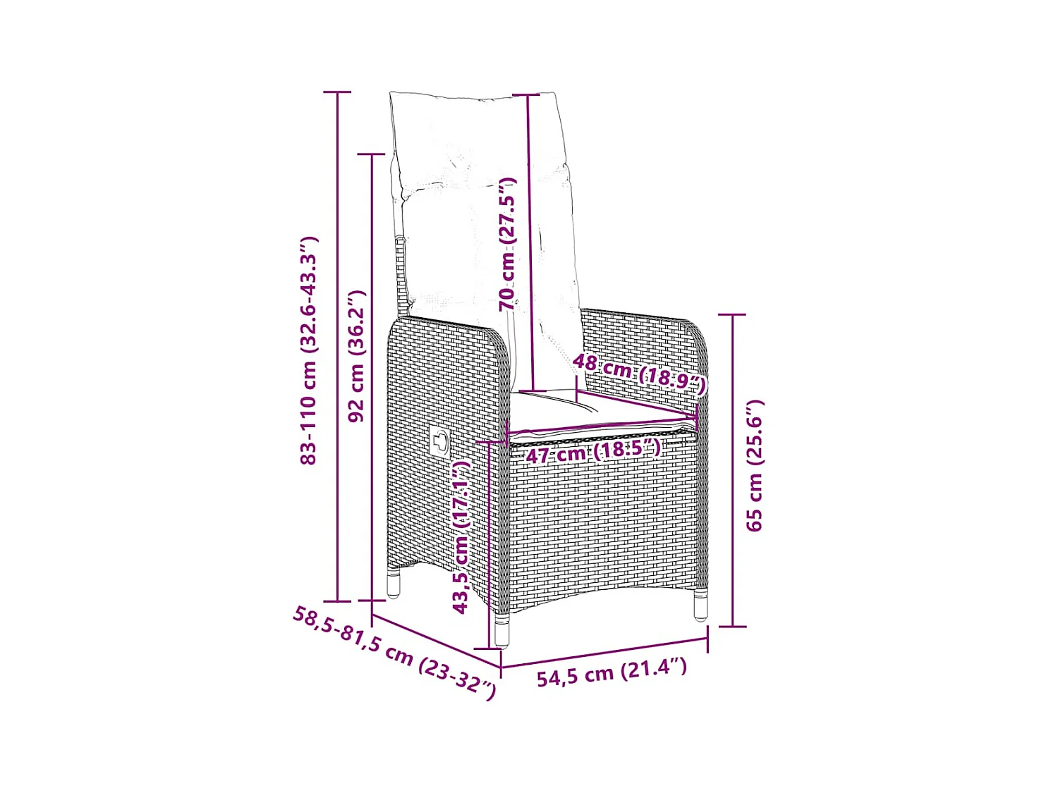 7-tlg. Garten-Bistro-Set mit Kissen Schwarz Poly Rattan
