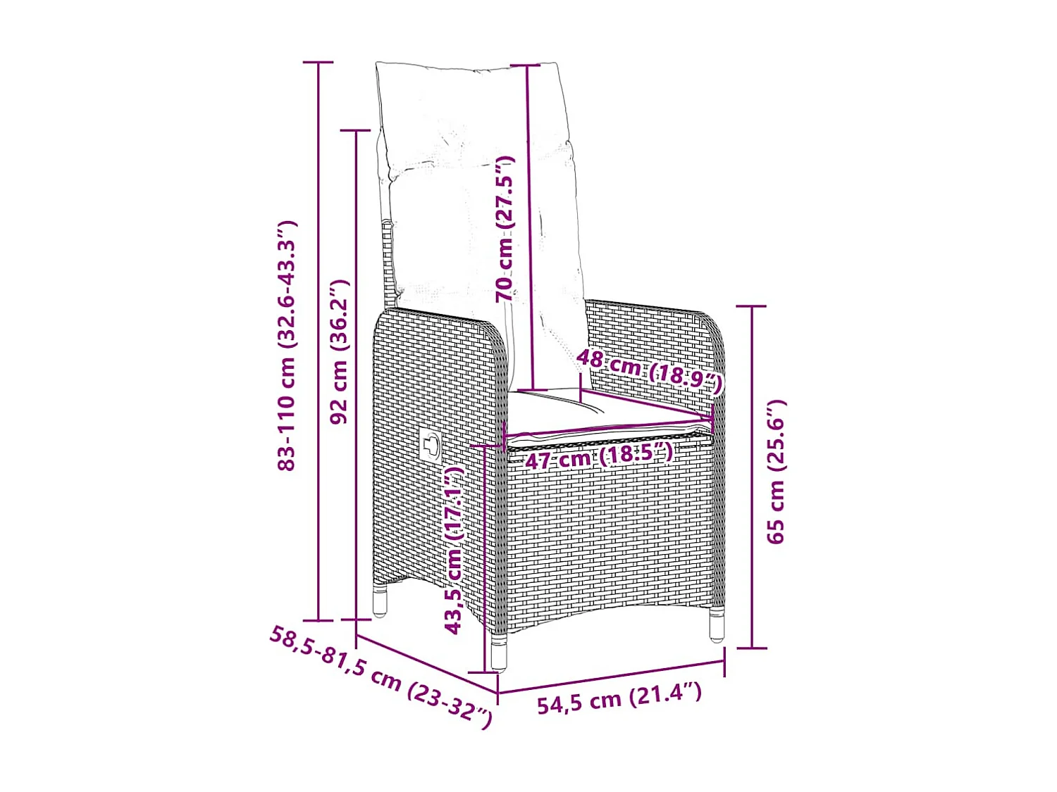 Ensemble de bistro de jardin 7 pcs coussins noir poly rotin