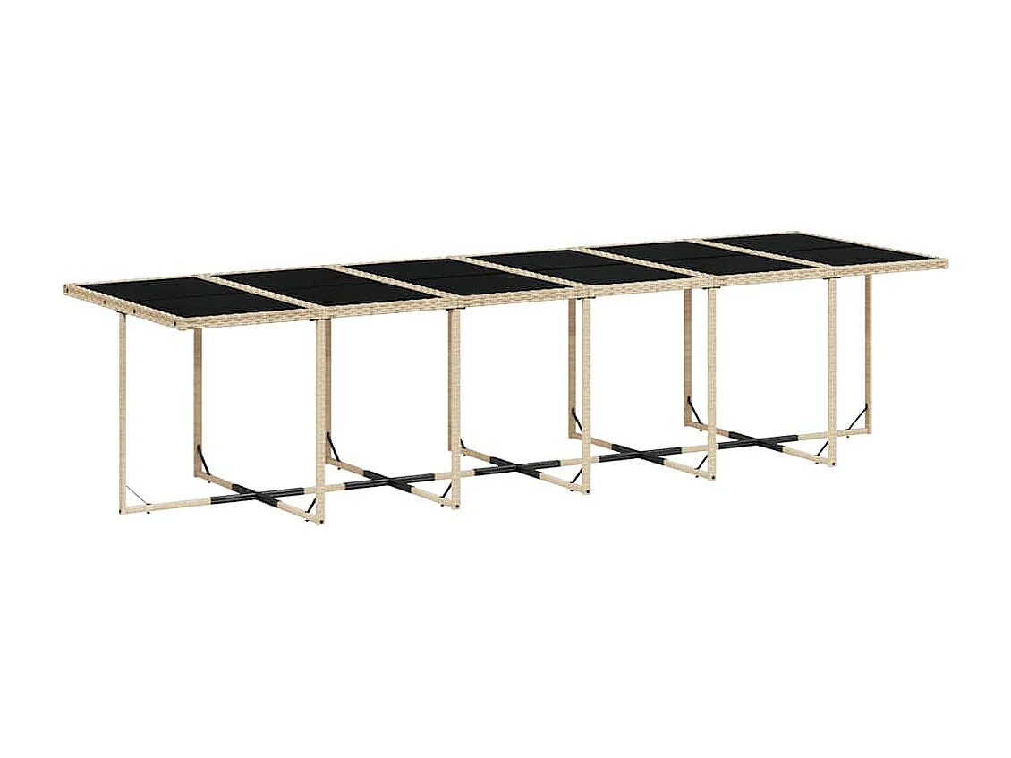 Ensemble à manger de jardin coussins 13 pcs mélange beige rotin