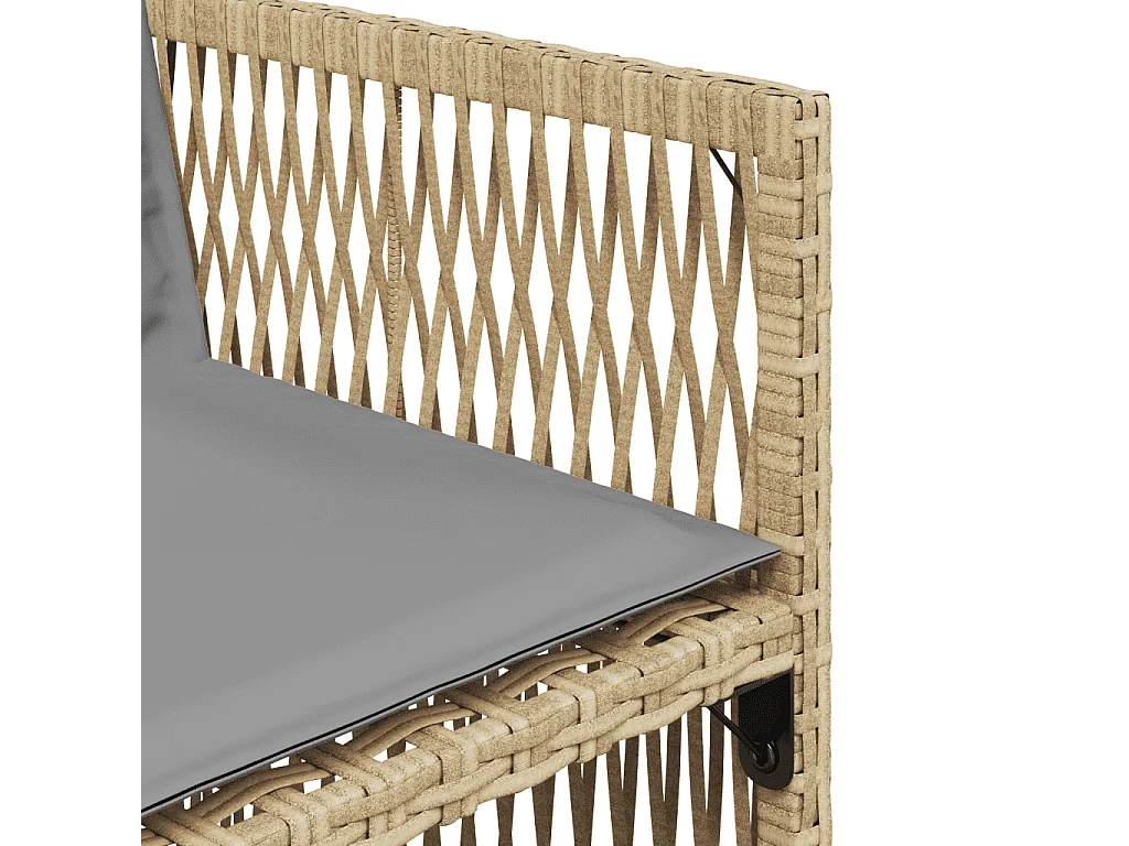 Set Pranzo da Giardino 13 pz con Cuscini Beige Misto Polyrattan
