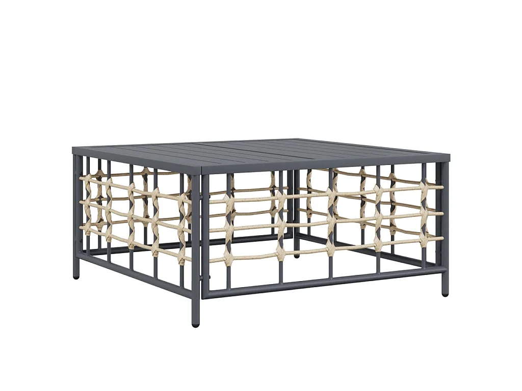 5-delige Loungeset met kussens poly rattan antracietkleurig