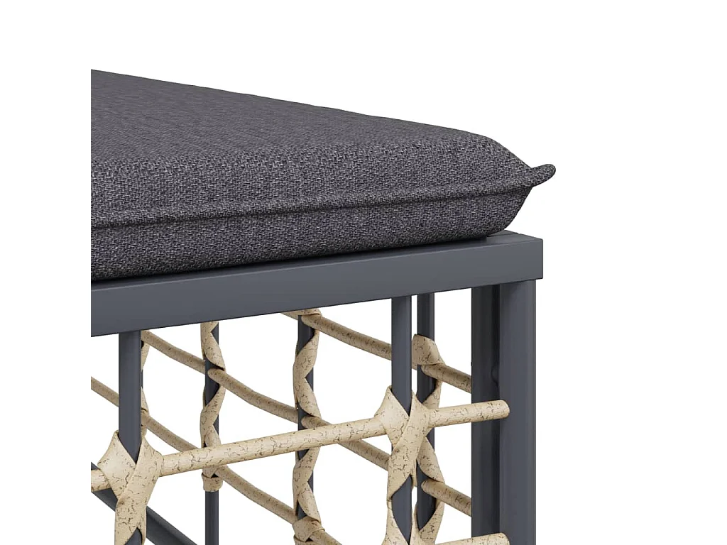 5-delige Loungeset met kussens poly rattan antracietkleurig