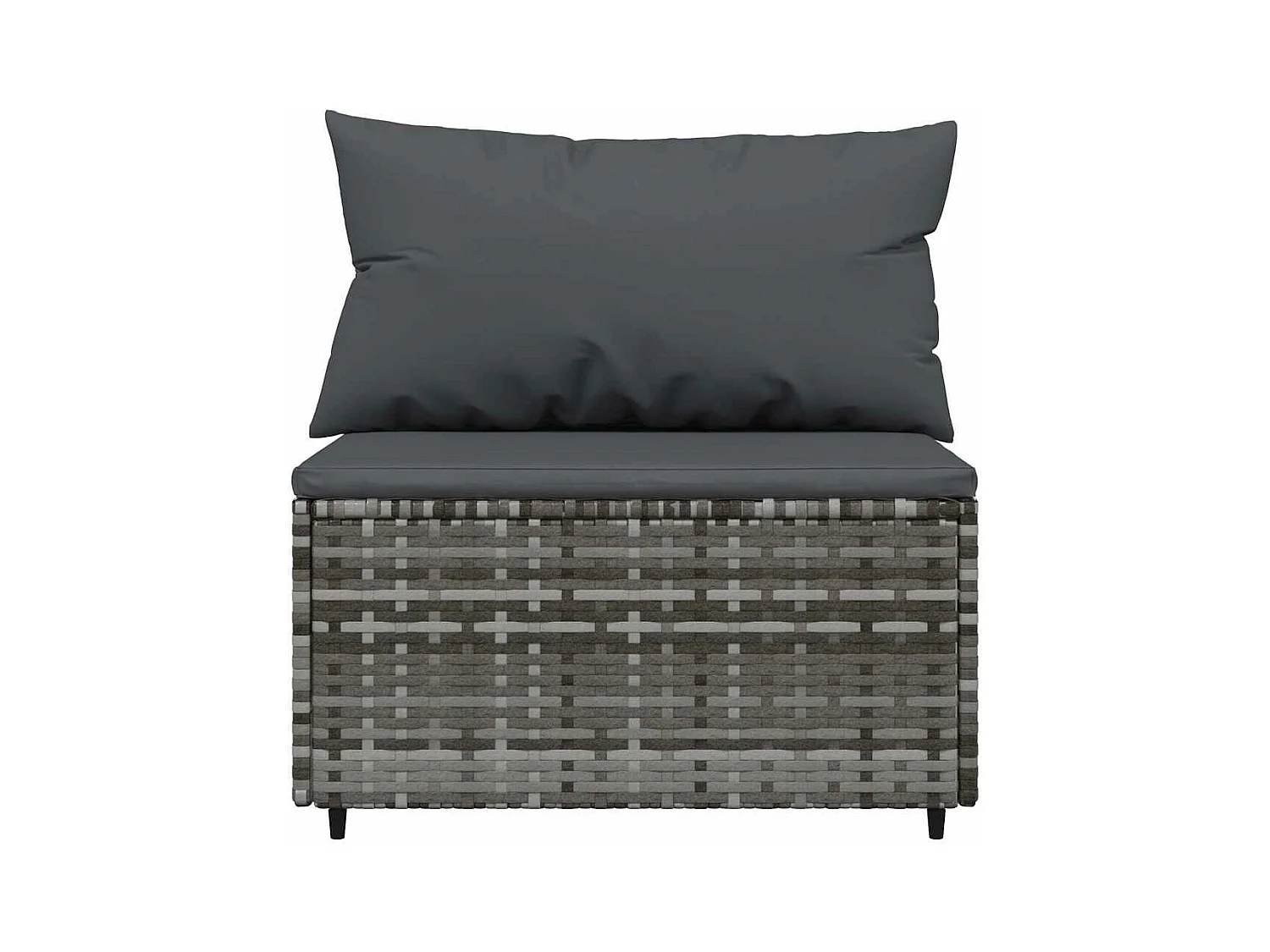 Salon de jardin 3 pcs avec coussins Gris Résine tressée