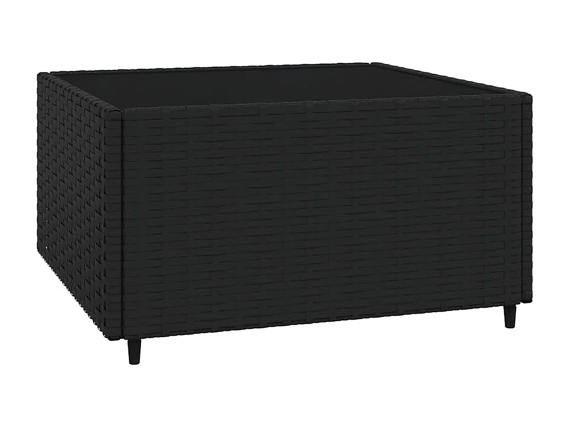 4-tlg. Garten-Lounge-Set mit Kissen Schwarz Poly Rattan