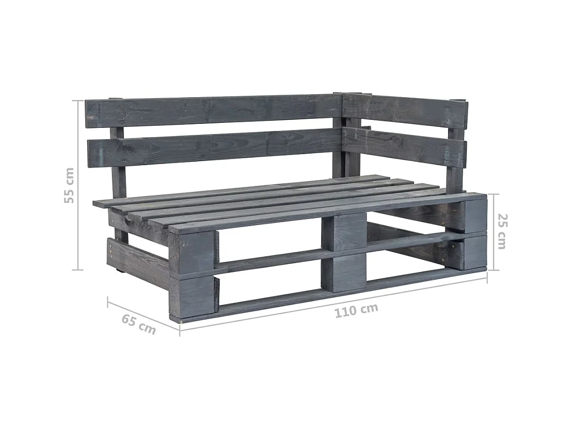 4 pcs conj. lounge paletes c/ almofadões pinho impregnado cinza