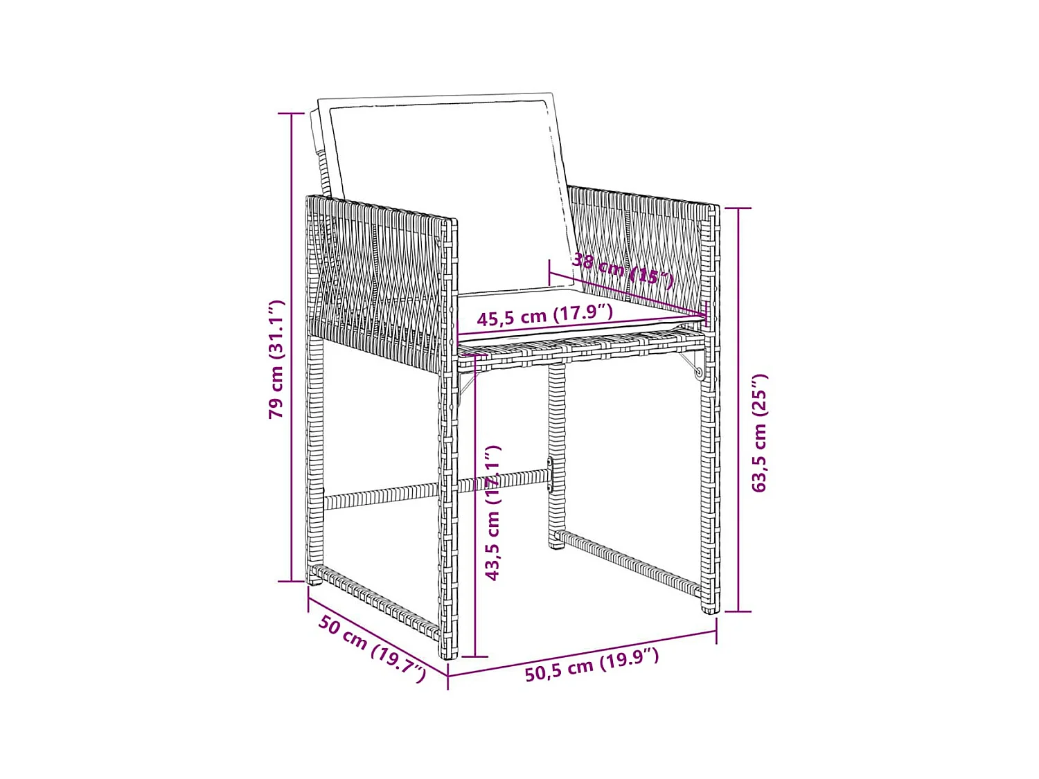 7-delige Tuinset met kussens poly rattan gemengd beige