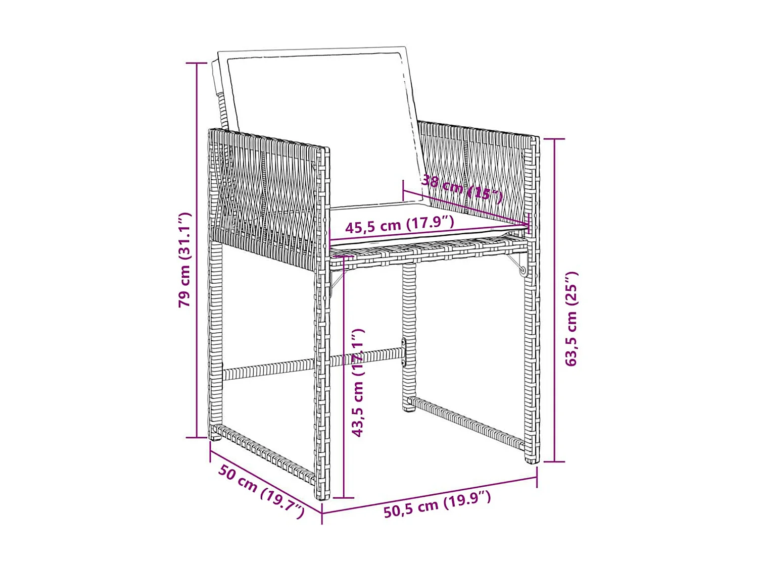 7-delige Tuinset met kussens poly rattan gemengd beige