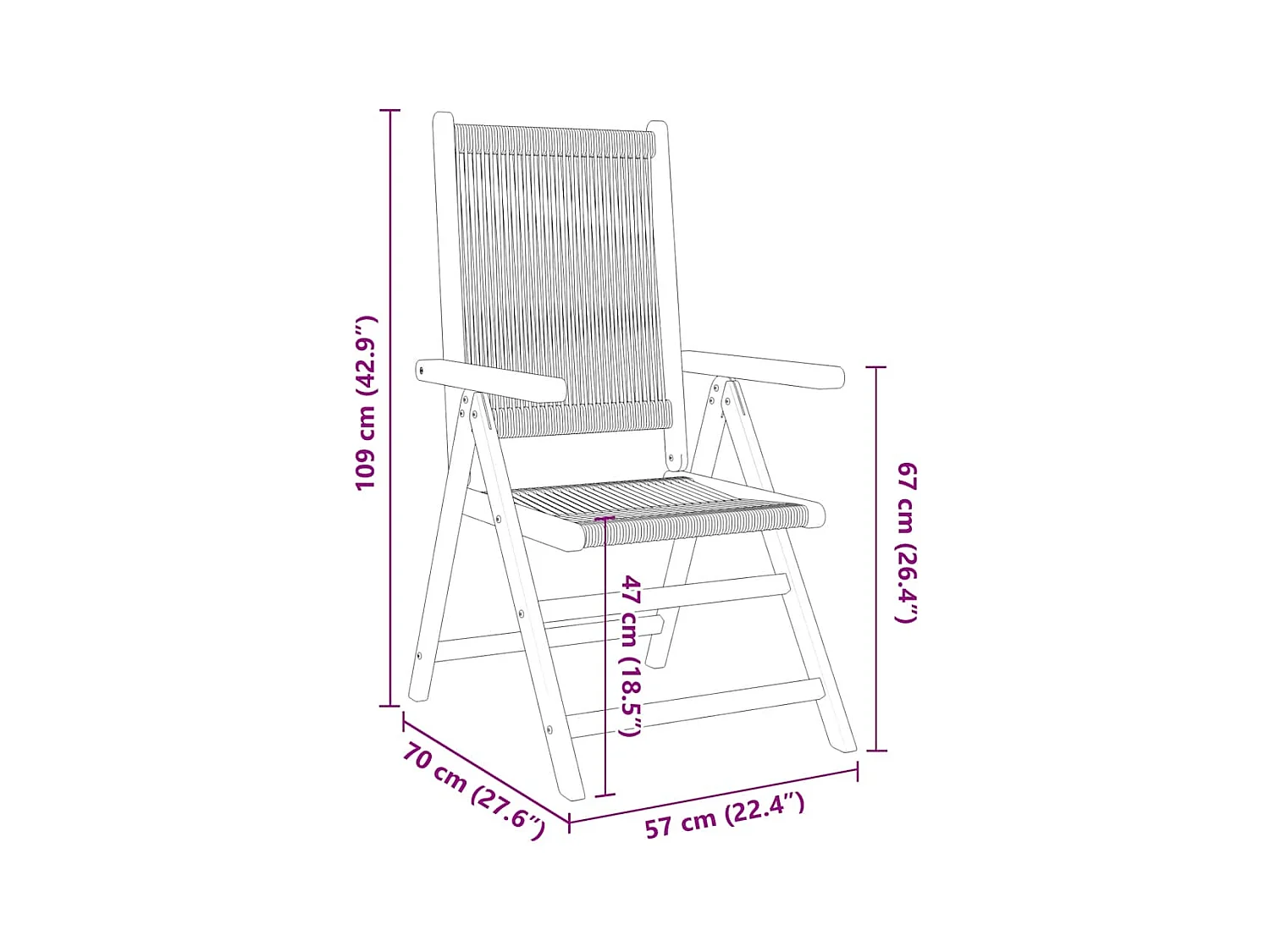 7-tlg. Garten-Essgruppe Polypropylen und Massivholz Grau