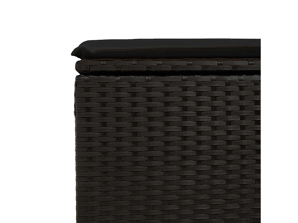 2 pcs conjunto sofás jardim c/ almofadões vime PE/acácia preto