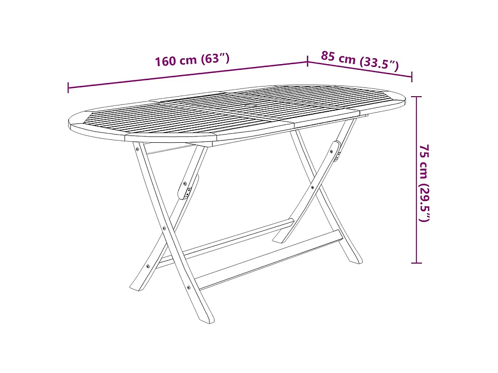 9-delige Tuinset inklapbaar massief acaciahout