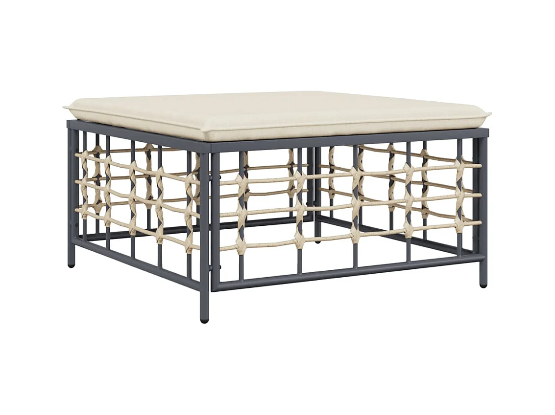 Salon de jardin 7 pcs avec coussins anthracite résine tressée