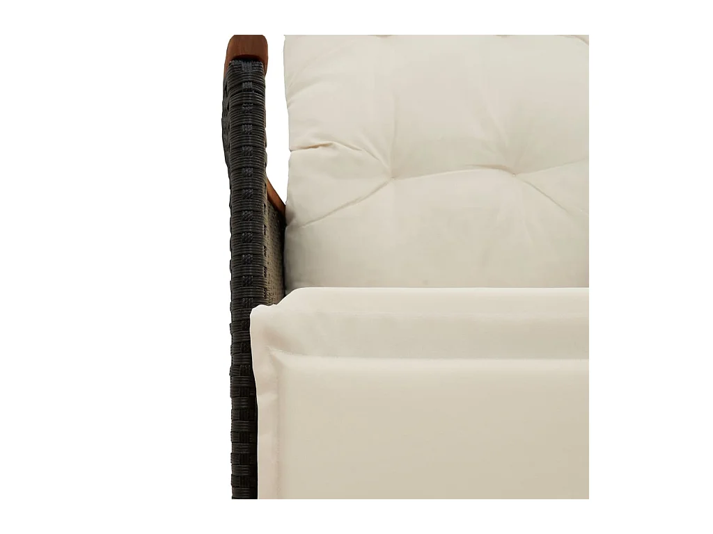 7-tlg. Garten-Bistro-Set mit Kissen Schwarz Poly Rattan