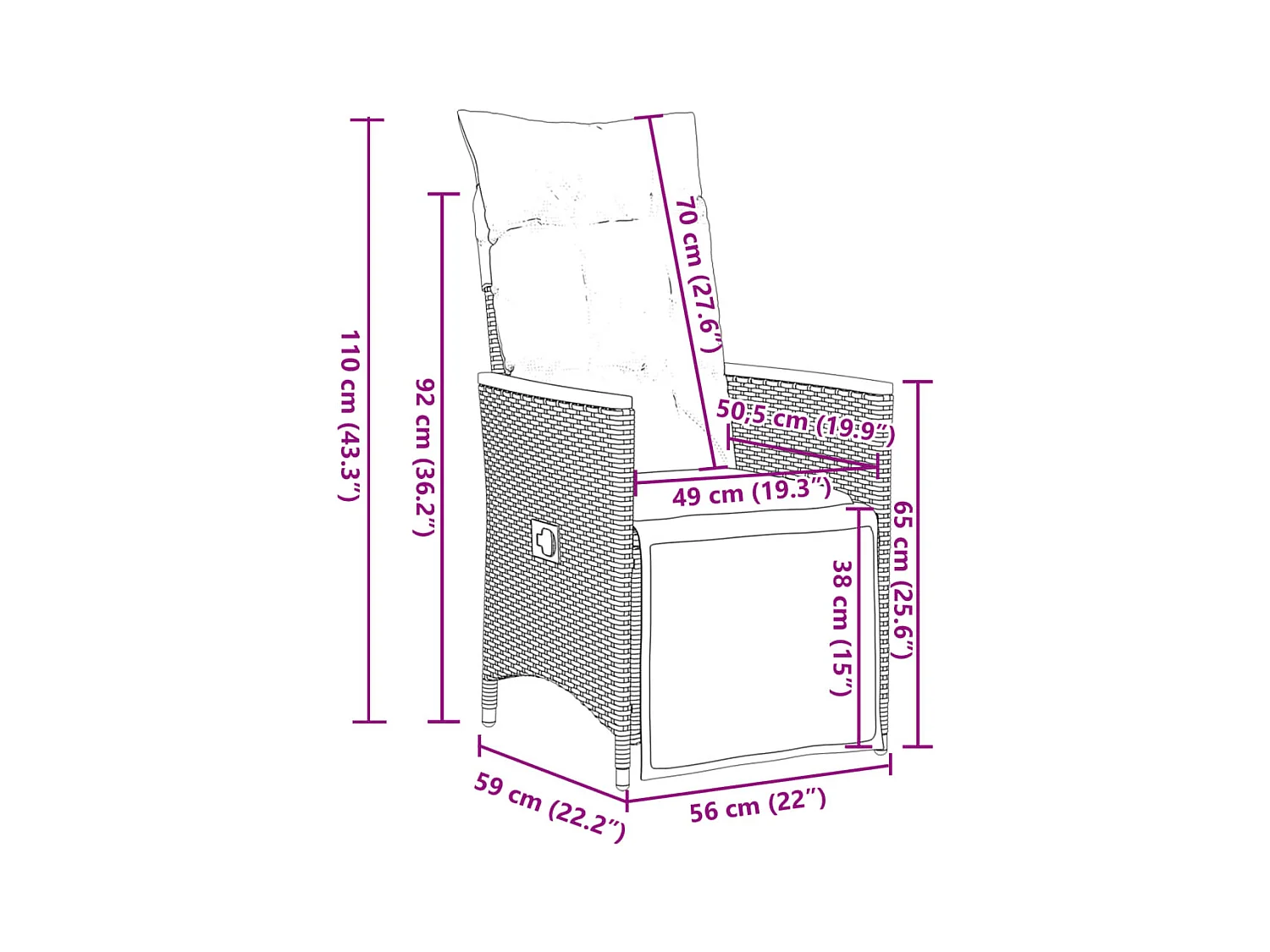 7-tlg. Garten-Bistro-Set mit Kissen Schwarz Poly Rattan