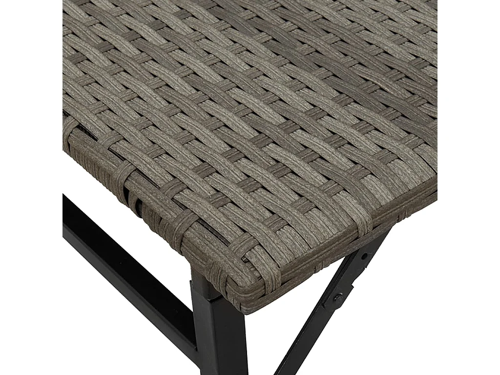 Ensemble à manger de jardin 5 pcs pliable gris résine tressée