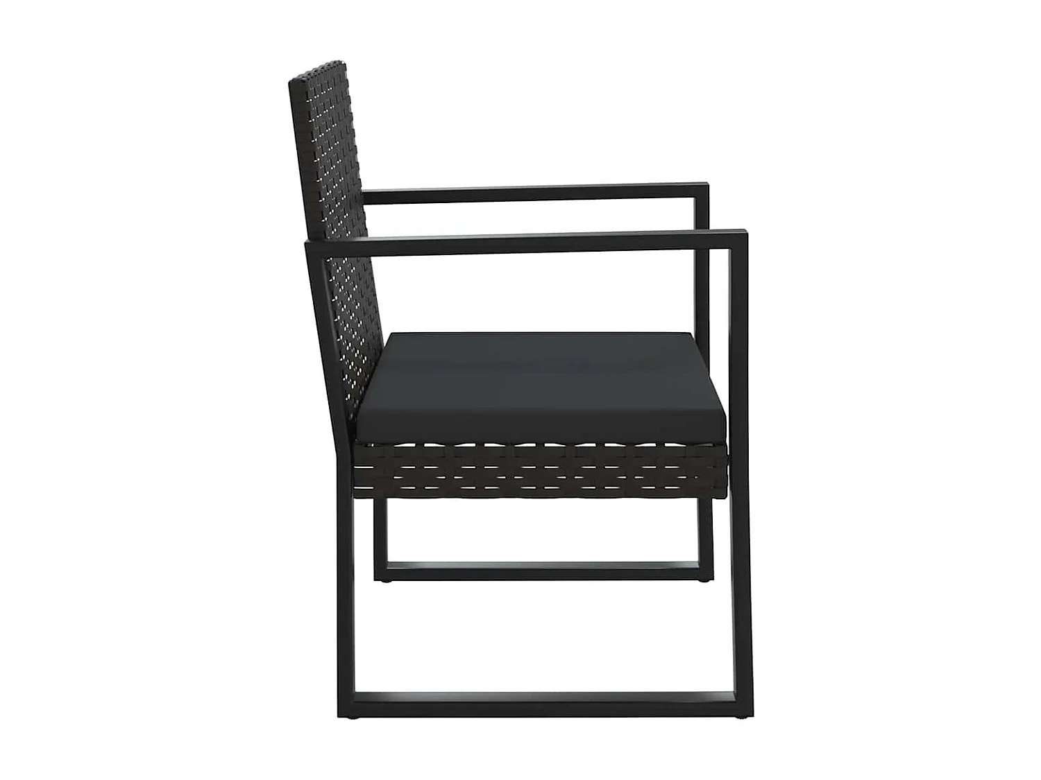 Set Divani da Giardino 4 pz con Cuscini Nero in Polyrattan