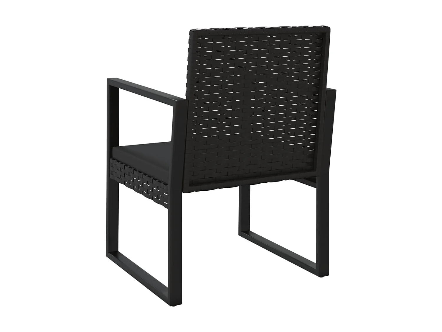Set Divani da Giardino 4 pz con Cuscini Nero in Polyrattan
