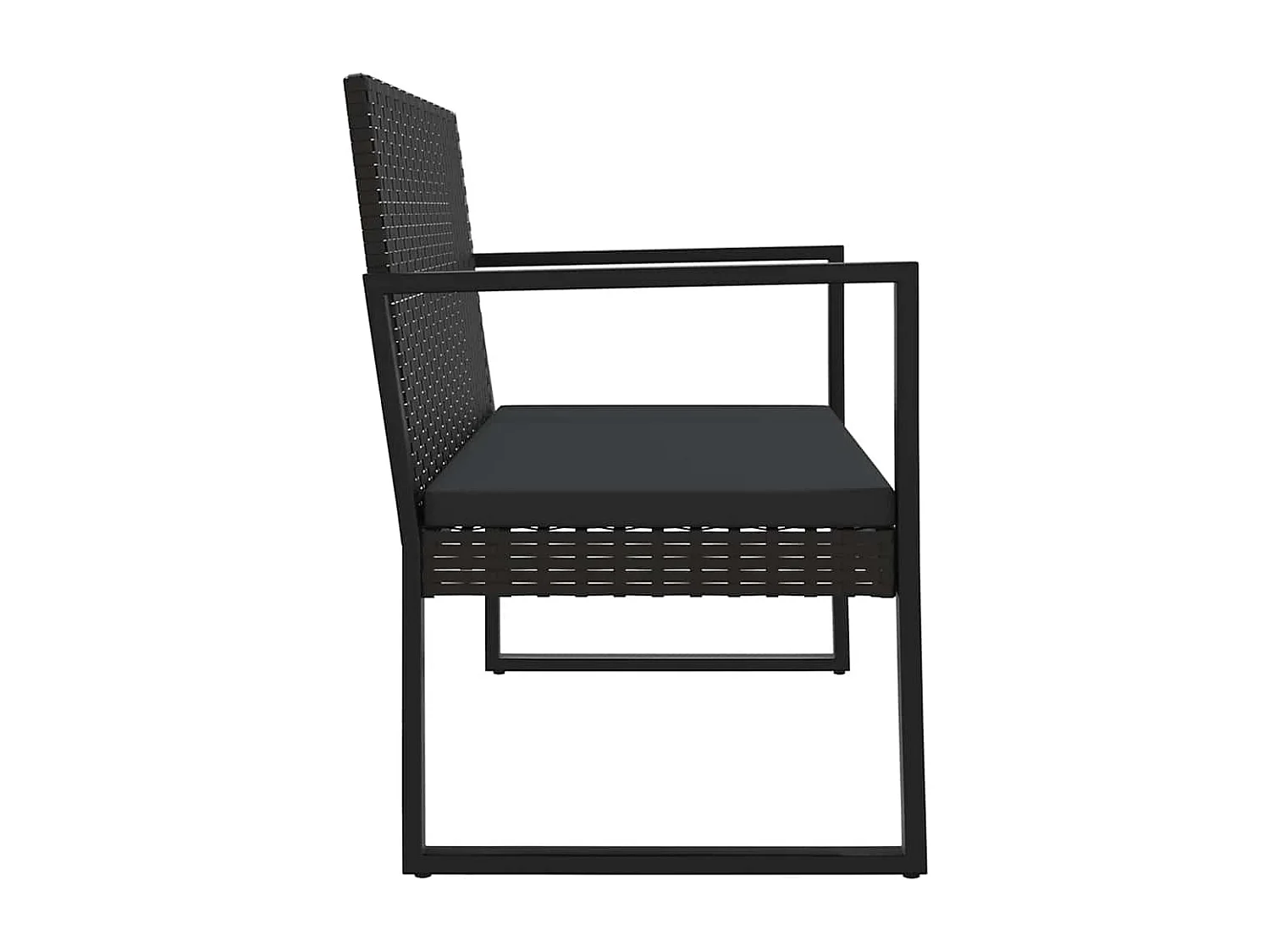Set Divani da Giardino 4 pz con Cuscini Nero in Polyrattan
