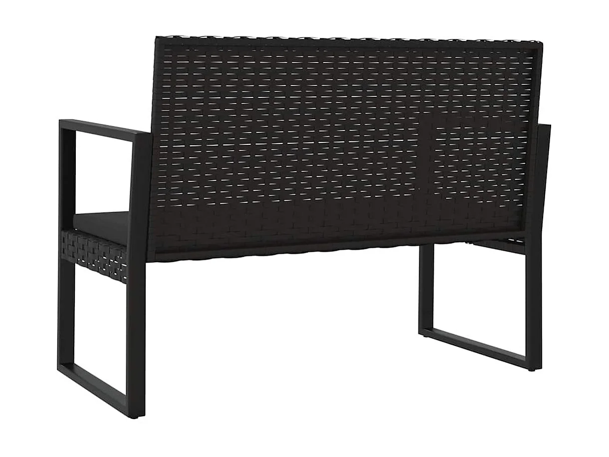 Set Divani da Giardino 4 pz con Cuscini Nero in Polyrattan