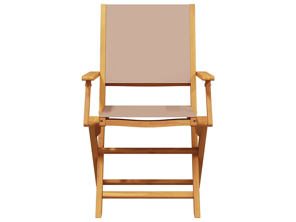 Ensemble à manger de jardin 5 pcs taupe tissu et bois massif