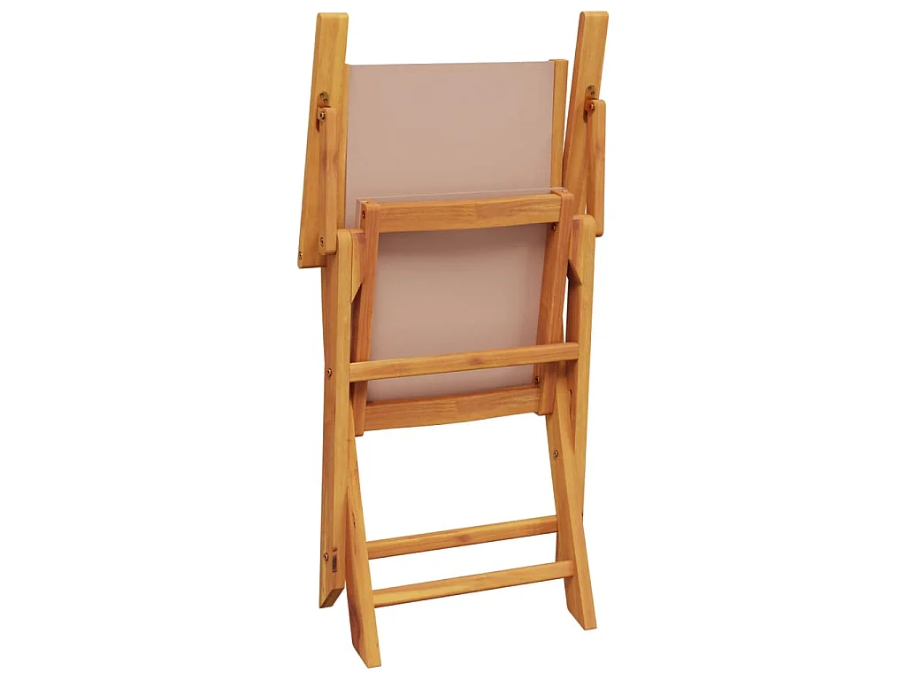 Ensemble à manger de jardin 5 pcs taupe tissu et bois massif