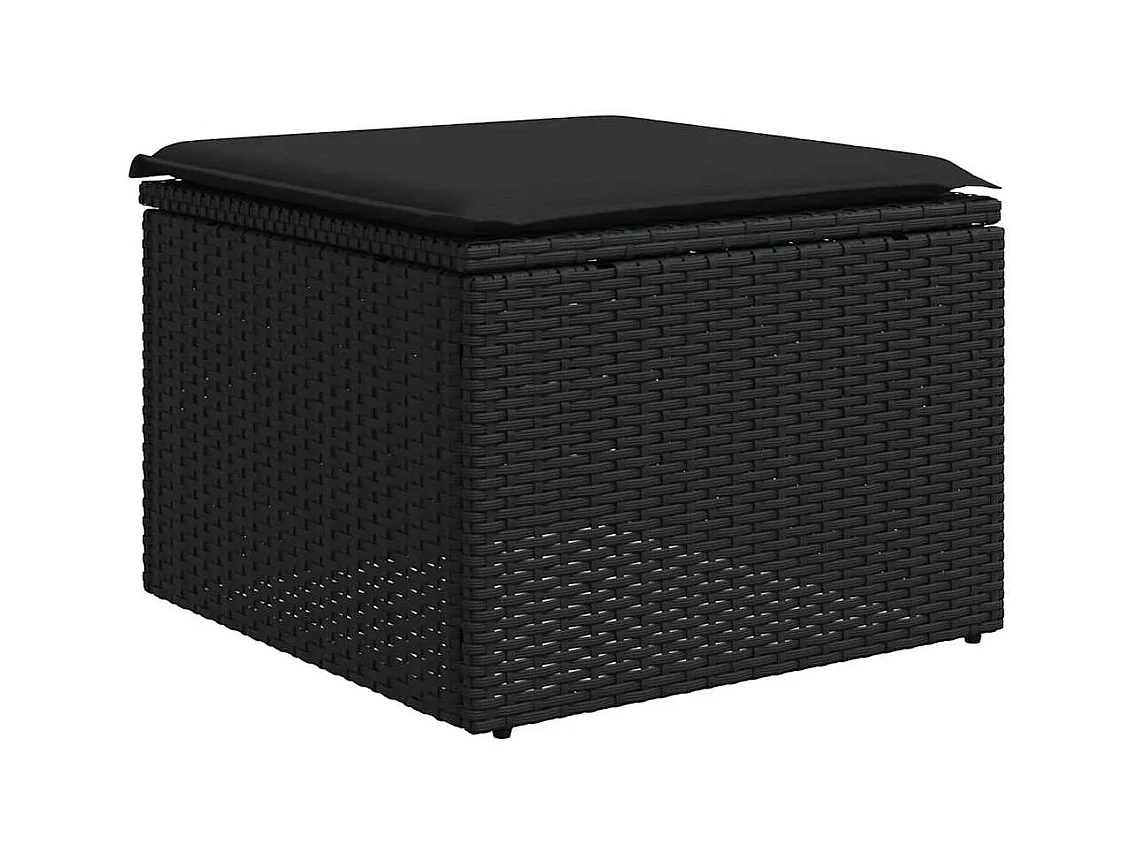 Set Divani da Giardino con Cuscini 2 pz Nero Polyrattan Acacia