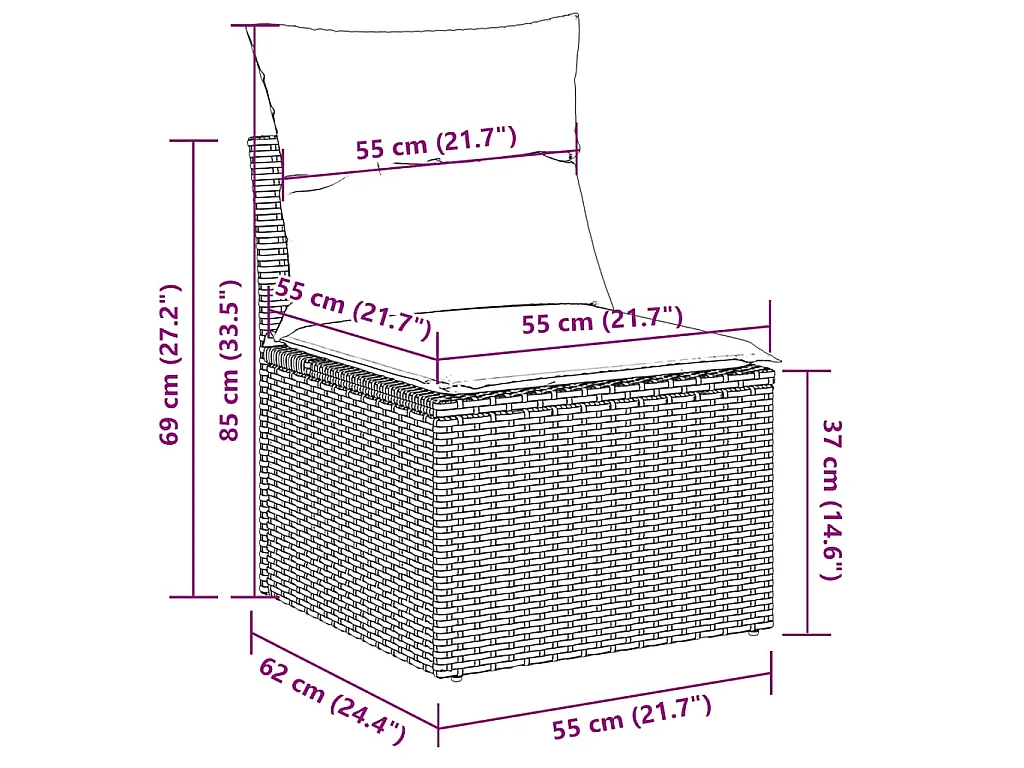 2-tlg. Garten-Sofagarnitur mit Kissen Beige Poly Rattan Akazie