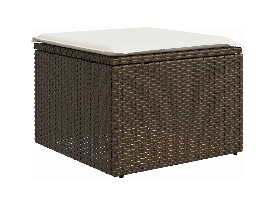 2-delige Loungeset met kussens poly rattan acacia bruin