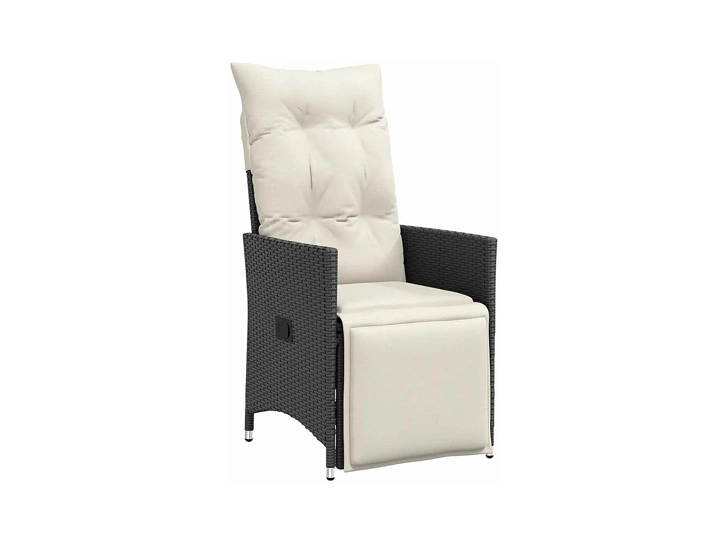 9-tlg. Garten-Essgruppe mit Kissen Schwarz Poly Rattan