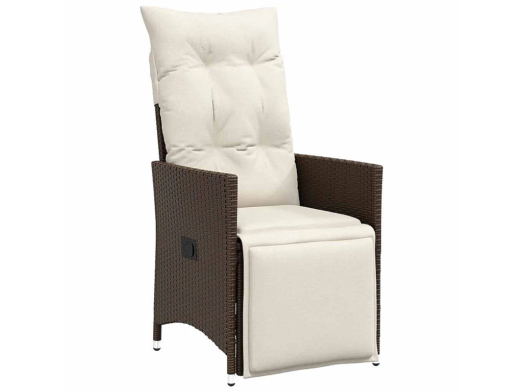 9-tlg. Garten-Essgruppe mit Kissen Braun Poly Rattan