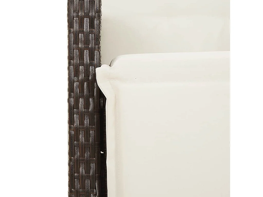 9-tlg. Garten-Essgruppe mit Kissen Braun Poly Rattan