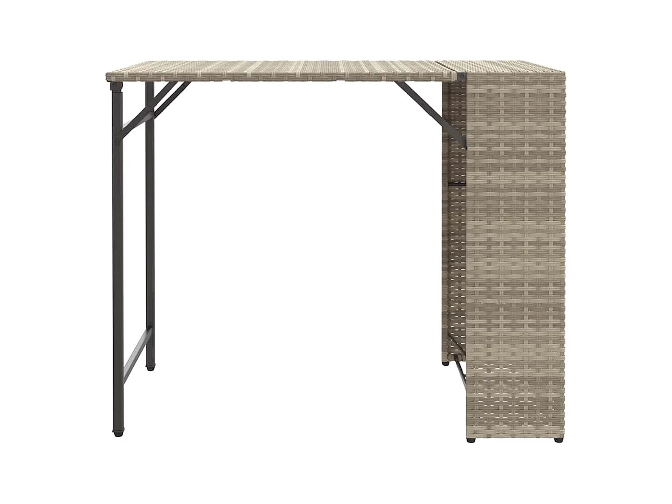 Ensemble à manger de jardin 5 pcs pliable gris clair poly rotin