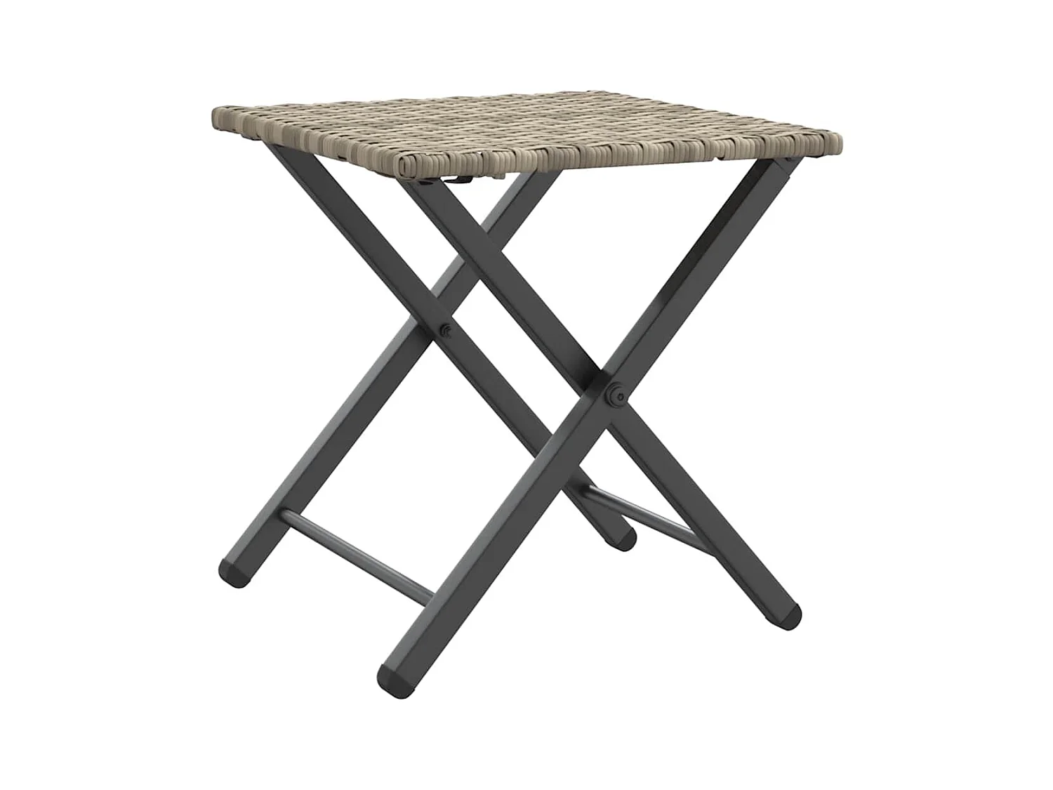 Ensemble à manger de jardin 5 pcs pliable gris clair poly rotin