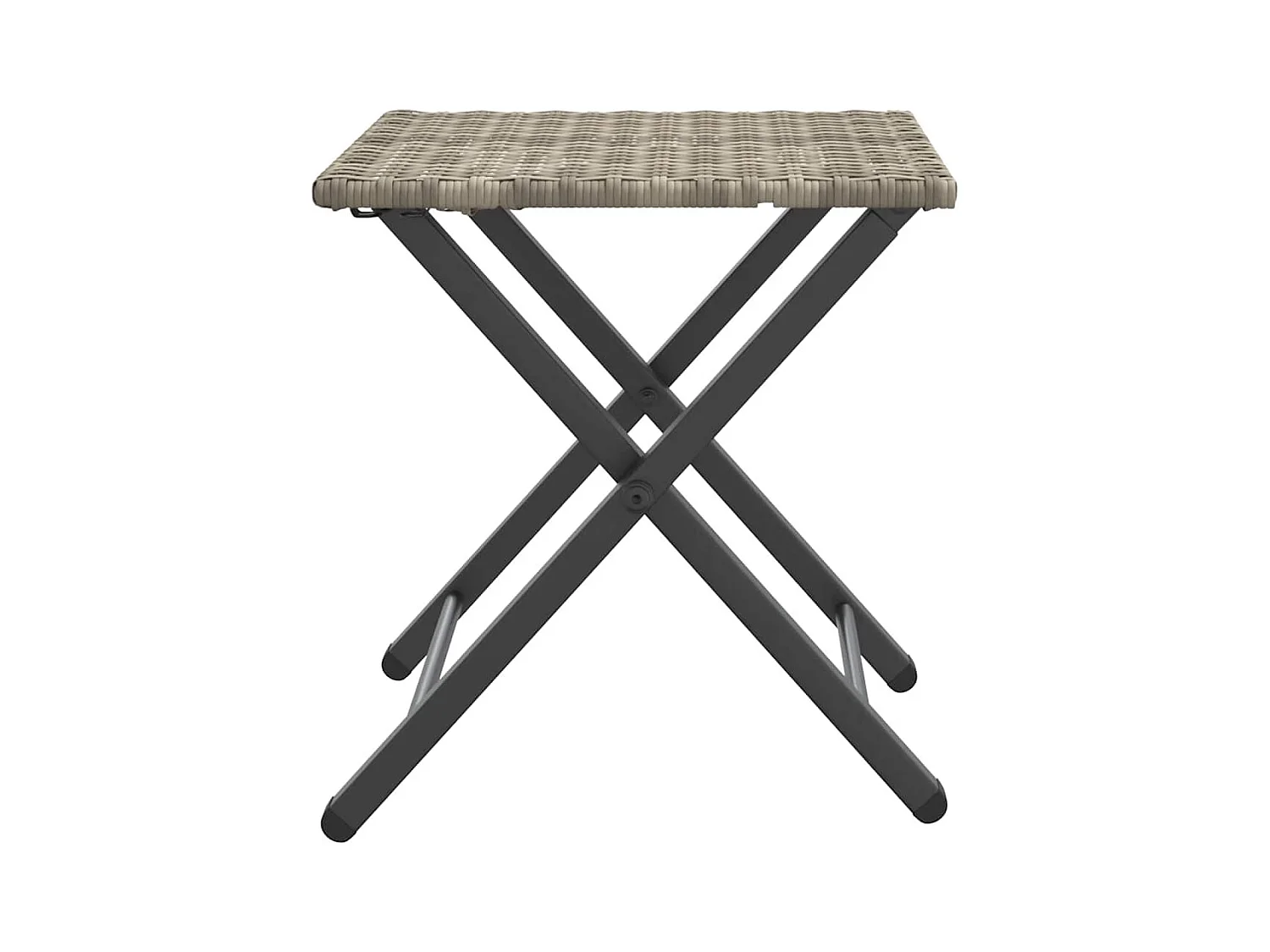 Ensemble à manger de jardin 5 pcs pliable gris clair poly rotin