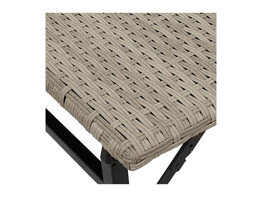 Ensemble à manger de jardin 5 pcs pliable gris clair poly rotin