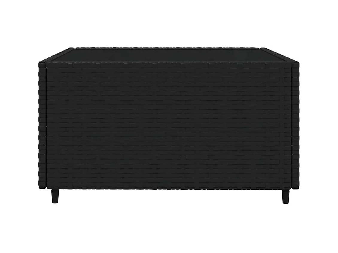 Salon de jardin 4 pcs avec coussins Noir Résine tressée