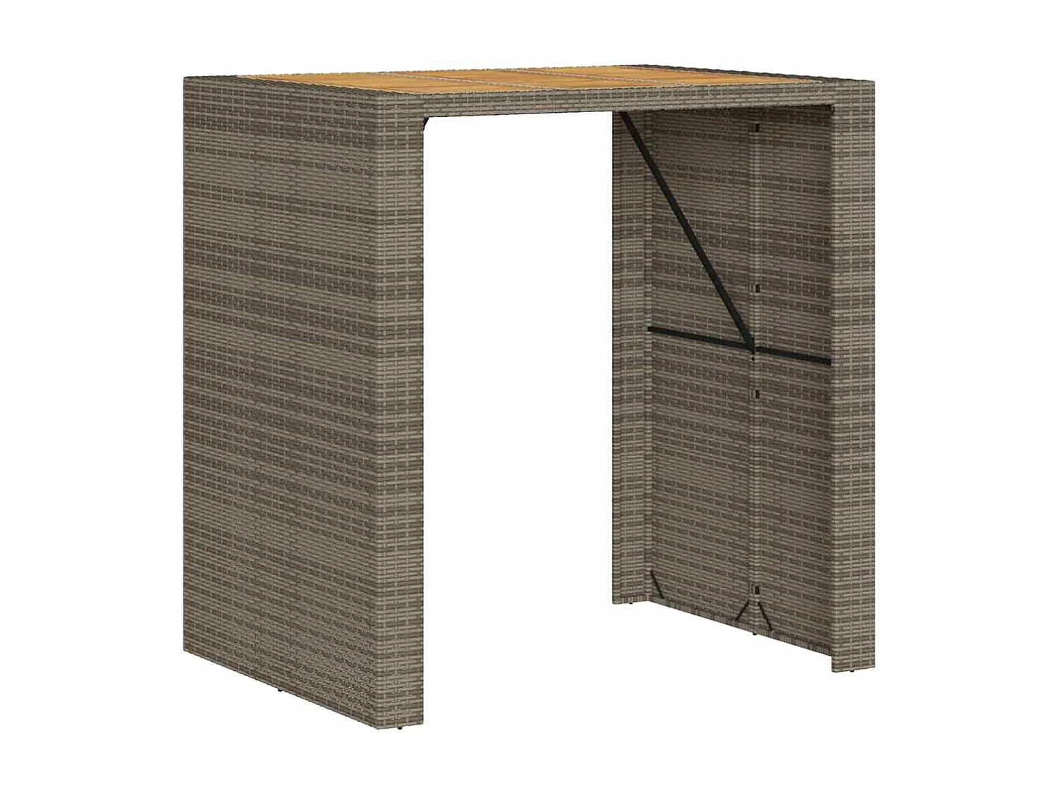 Ensemble de bar de jardin 5 pcs avec coussins gris poly rotin