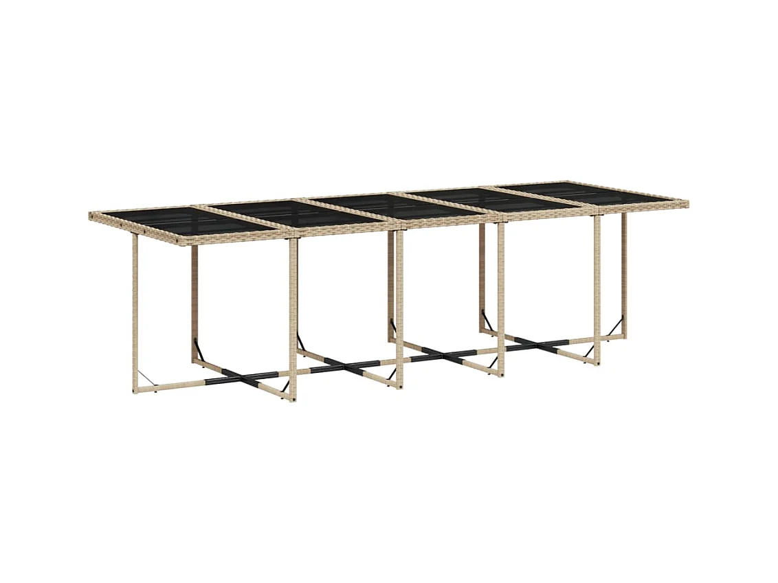 Ensemble à manger de jardin et coussins 15 pcs beige