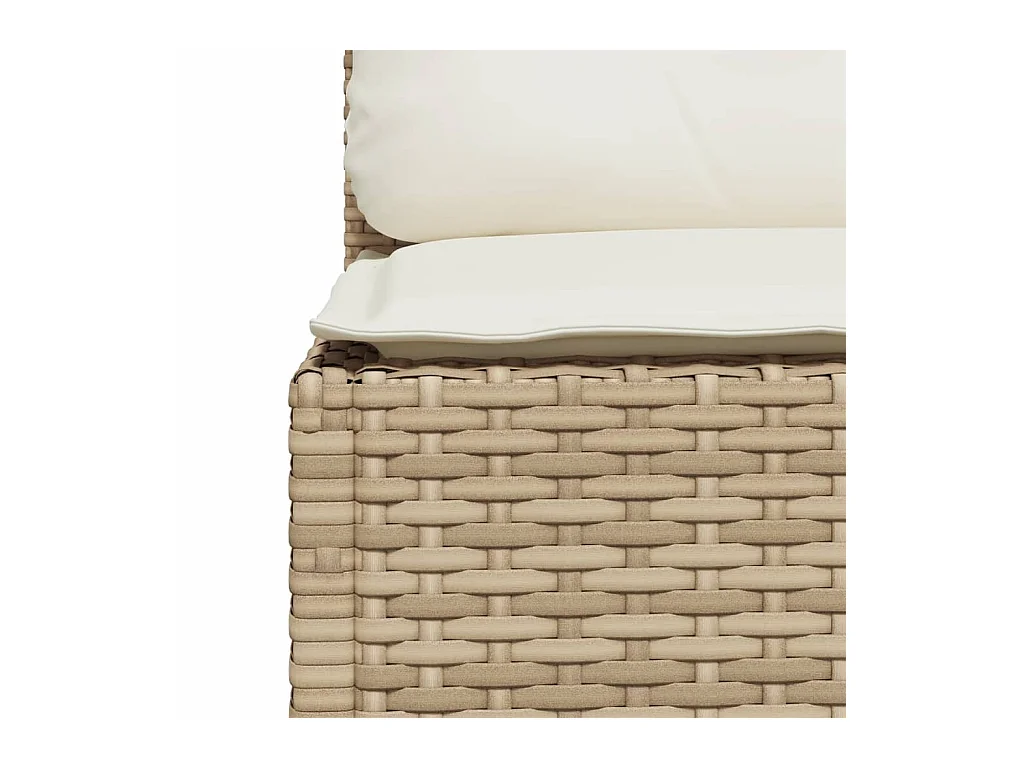 Salon de jardin avec coussins 4 pcs beige résine tressée