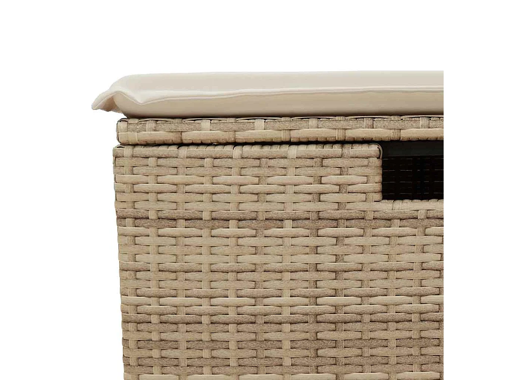 5-delige Loungeset met kussens poly rattan beige
