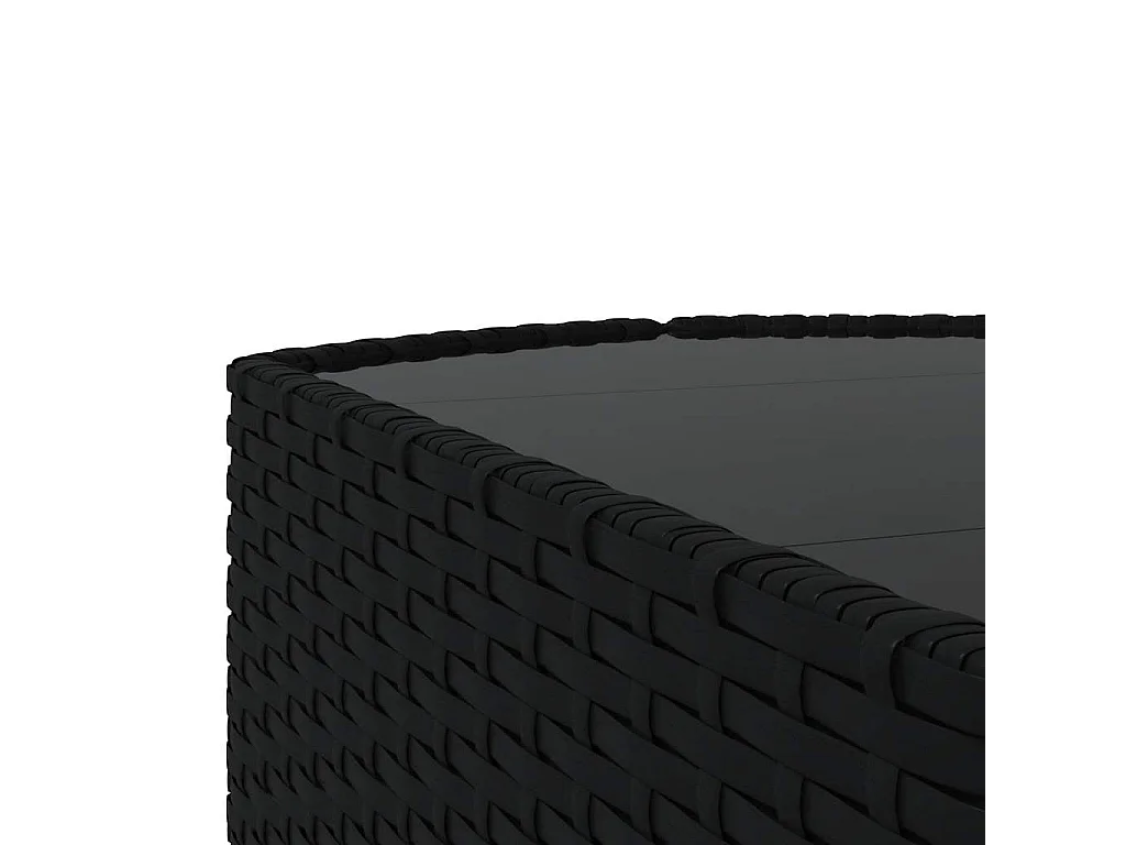 Set de muebles de jardín 3 pzas y cojines ratán sintético negro