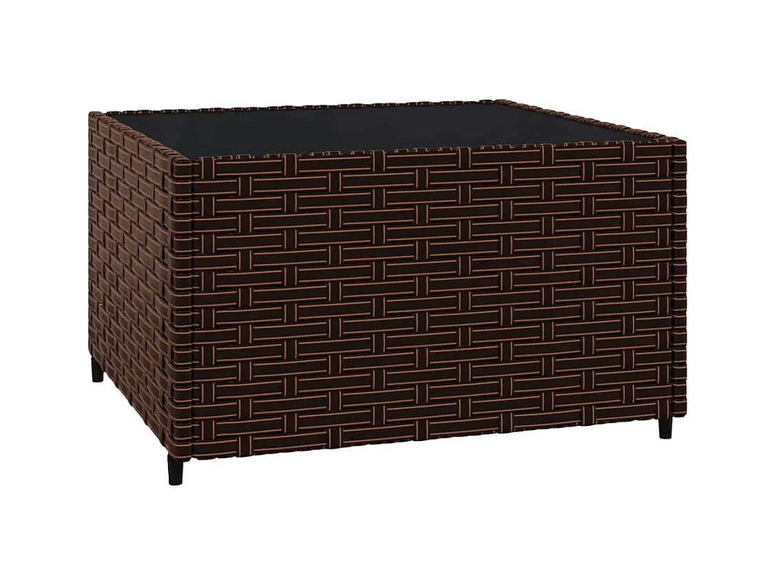 Salon de jardin 3 pcs avec coussins marron résine tressée